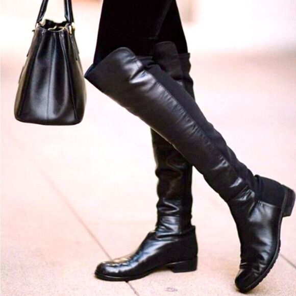Stuart Weitzam Over Knee Leather Boots - Picture 1 of 8